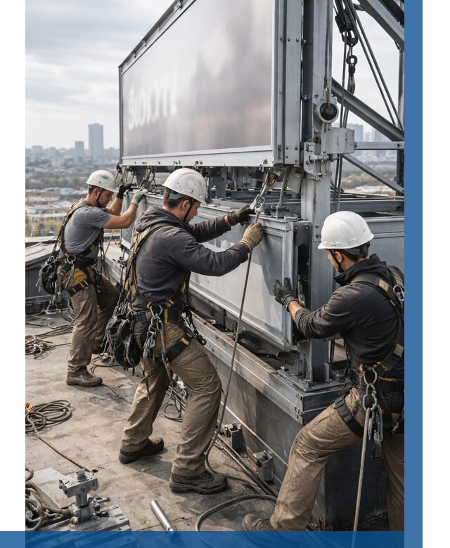 Монтаж крышной рекламной конструкции в Малгобеке от 61908 р.|ВЫСОТНИК-Млг