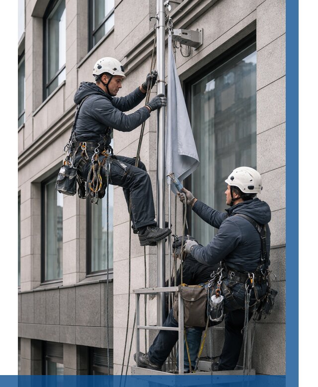 Установка флагов на фасаде в Малгобеке от 4643 р. | ВЫСОТНИК-Млг