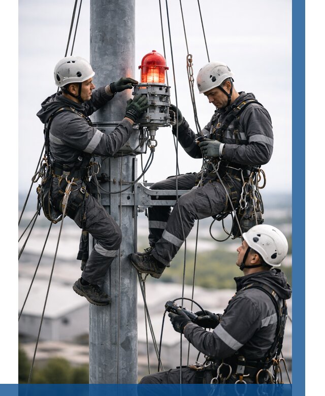 Монтаж заградительных огней в Малгобеке от 8770 р. | ВЫСОТНИК-Млг