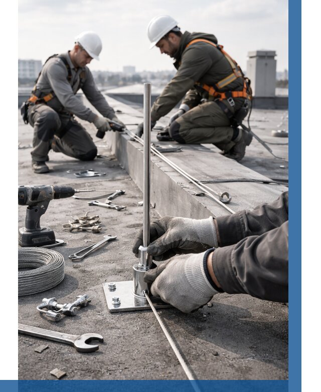 Монтаж молниезащиты на кровле в Малгобеке цена от 25795 р. | ВЫСОТНИК-Млг