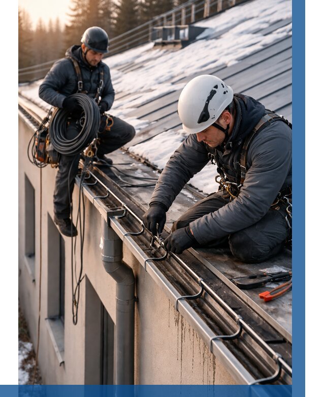 Монтаж греющего кабеля на кровле в Малгобеке от 464 р. | ВЫСОТНИК-Млг