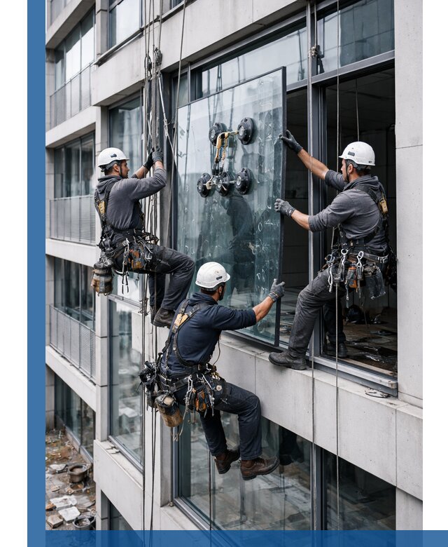 Фасадное остекление и монтаж витражей зданий в Малгобеке под ключ