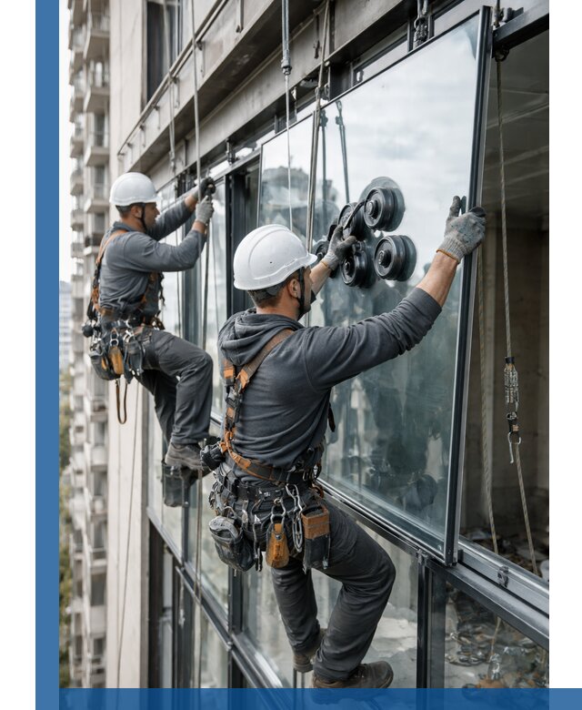 Витражное остекление фасадов и лоджий в Малгобеке под ключ