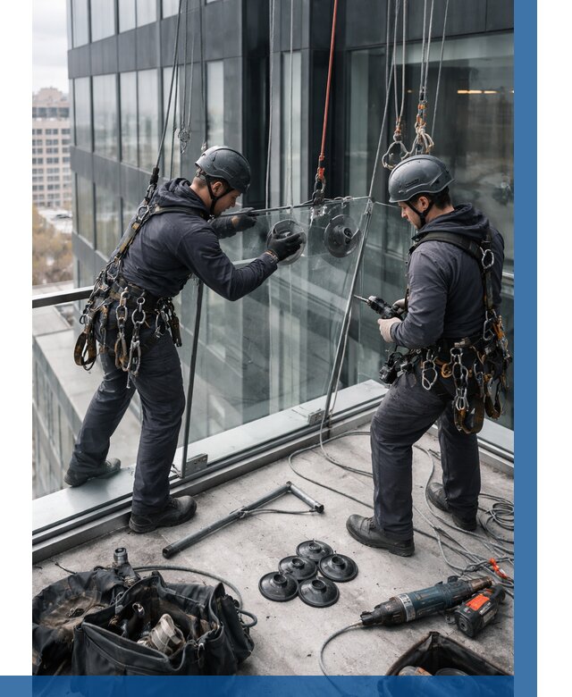 Монтаж стеклянных ограждений в Малгобеке от 2580 р. | ВЫСОТНИК-Млг