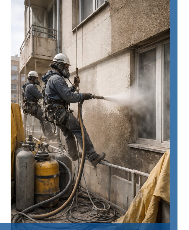 Пескоструйная очистка фасада в Малгобеке от 671 р. | ВЫСОТНИК-Млг