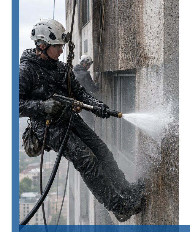 Гидроструйная очистка фасадов и конструкций в Малгобеке