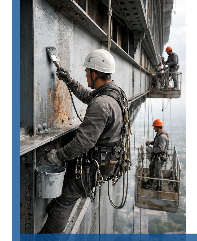 Покраска металлоконструкций на высоте в Малгобеке профессионально