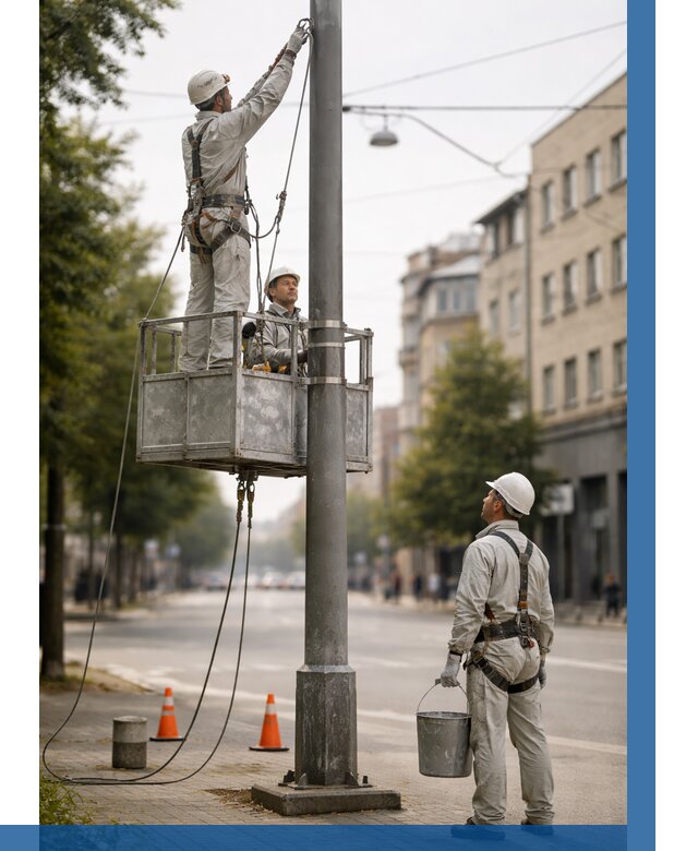 Покраска опор освещения в Малгобеке от 5159 р. | ВЫСОТНИК-Млг