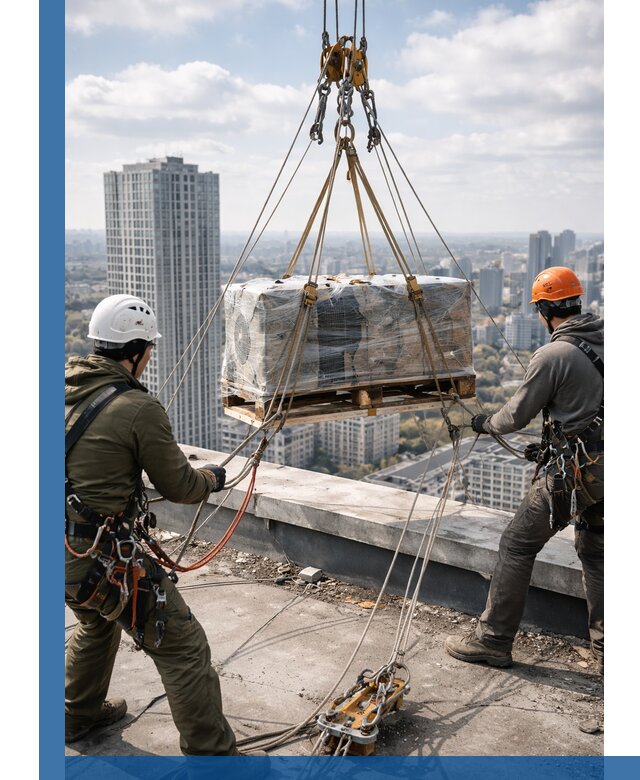 Подъем и монтаж крупногабаритных грузов на крышу в Малгобеке