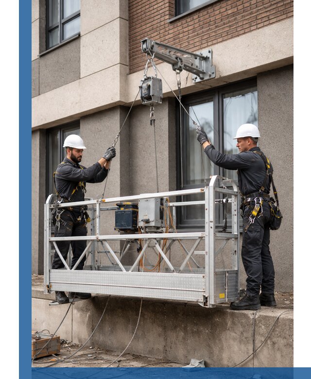 Монтаж и подъем фасадной люльки в Малгобеке с гарантией безопасности