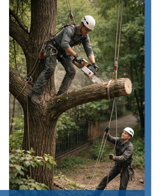 Спил деревьев альпинистами в Малгобеке от 8254 р. | ВЫСОТНИК-Млг