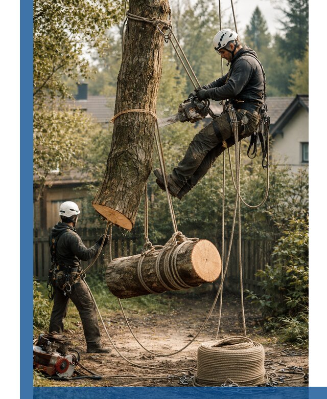 Валка деревьев частями в Малгобеке, безопасно и аккуратно