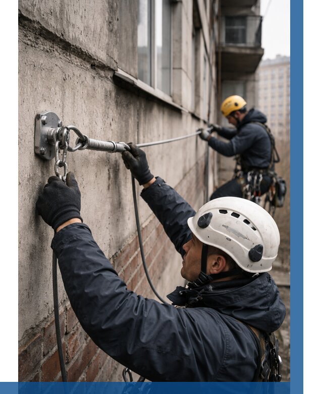 Монтаж анкерных линий в Малгобеке от 3095 р. | ВЫСОТНИК-Млг